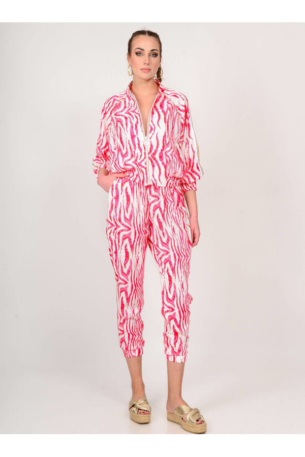 WE COSS Παντελόνι Φόρμας Zebra Print PINK