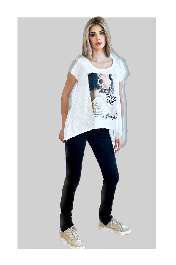 T-shirt με Πρόσωπο - Μαύρο