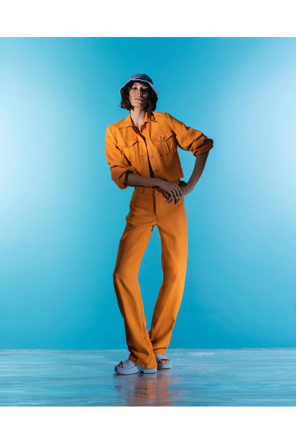 ESTEL DENIM SET PAPAYA