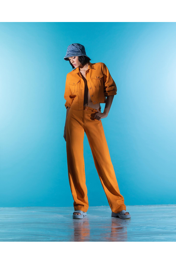 ESTEL DENIM SET PAPAYA