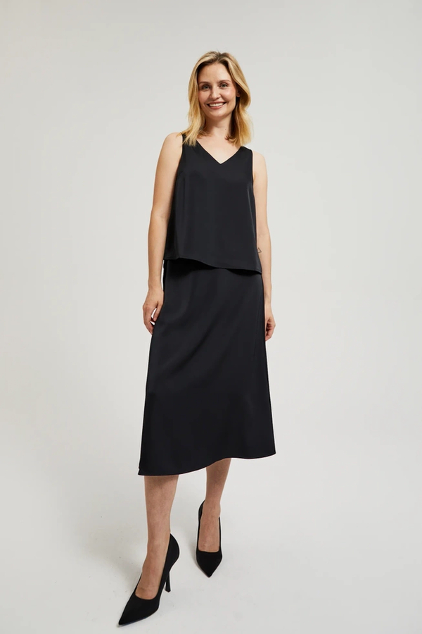 BLACK SATTEN SKIRT